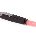 Custom machined acrylic tube, 4 wired red LEDs that flash in 3 different sequences, wired to the switch